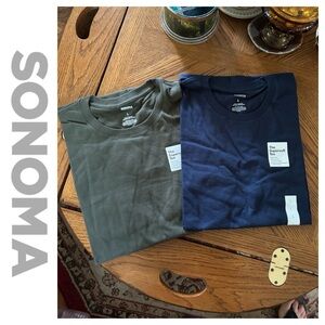 Two Crewneck SUPERSOFT TEES in Green and Navy